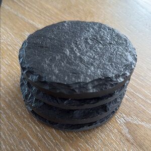 Black Slate Coasters Set (4)